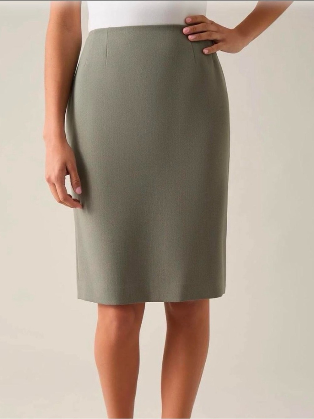 NWT Olive Green Pencil skirt Knee-Length size 14P